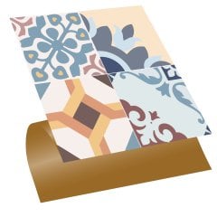 Tink Kendinden Yapışkanlı Modern 4'lü Desenli 30x30 cm Pvc Yer Duvar Karosu