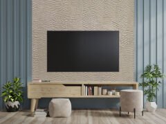 Tink 3D Kendinden Yapışkanlı Akustik Keçe Panel Duvar Kağıdı Desenli 52x97 cm 2 Adet (1 m²) - Ekru