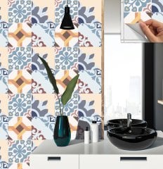 Tink Kendinden Yapışkanlı Modern 4'lü Desenli 30x30 cm Pvc Yer Duvar Karosu