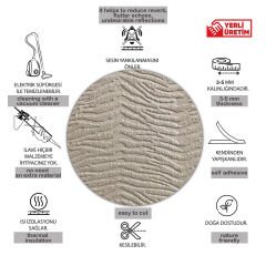 Tink 3D Kendinden Yapışkanlı Akustik Keçe Panel Duvar Kağıdı Desenli 52x97 cm 2 Adet (1 m²) - Ekru