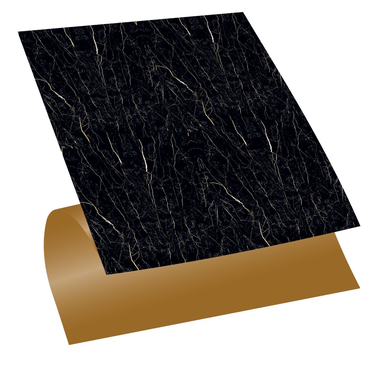 Tink Self Adhesive Black Marble Patterned PVC Tile 30x30 cm