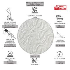 Tink 3D Kendinden Yapışkanlı Akustik Keçe Panel Modern Desenli 52x97 cm 2 Adet (1 m²) - Beyaz