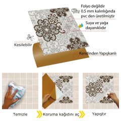 Tink Kendinden Yapışkanlı Salon Desenli 30x30 cm Pvc Karo Kaplama