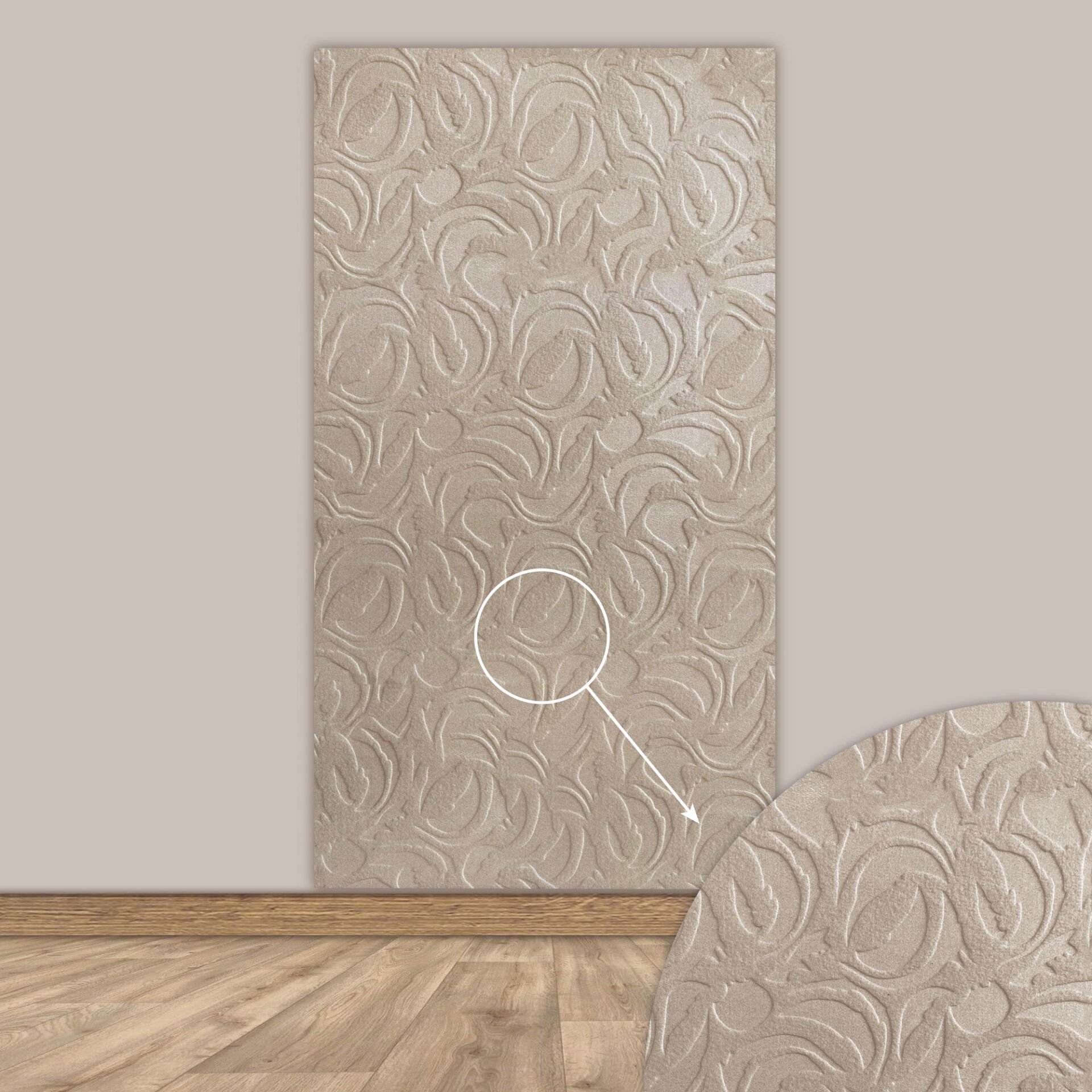 Tink 3D Kendinden Yapışkanlı Akustik Keçe Panel Modern Desenli 52x97 cm 2 Adet (1 m²) - Ekru