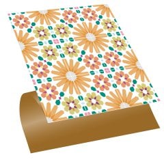 Tink Kendinden Yapışkanlı Turuncu Çiçek Bahçesi 30x30 cm Pvc Yer Duvar Karosu
