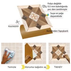 Tink Kendinden Yapışkanlı Ahşap Desenli Pvc 003 30x30 cm