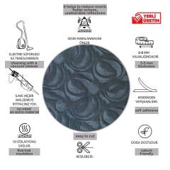 Tink 3D Kendinden Yapışkanlı Akustik Keçe Panel Modern Desenli 52x97 cm 2 Adet (1 m²) - Koyu Gri