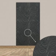 Tink 3D Kendinden Yapışkanlı Akustik Keçe Panel Dalgalı Desenli 52x97 cm Koyu Gri - 2 Adet (1 m²)