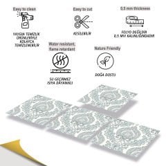 Tink Kendinden Yapışkanlı Retro Salon Desenli 30x30 cm Pvc Yer Duvar Karosu 1 m2 (11 Adet)