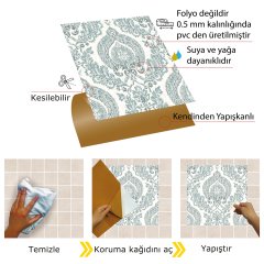 Tink Kendinden Yapışkanlı Retro Salon Desenli 30x30 cm Pvc Yer Duvar Karosu