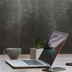 Tink 3D Kendinden Yapışkanlı Akustik Keçe Panel Dalgalı Desenli 52x97 cm Koyu Gri - 10 Adet (5 m²)