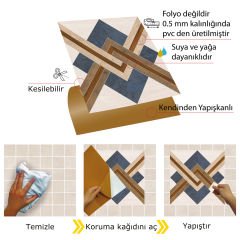 Tink Kendinden Yapışkanlı Ahşap Görünümlü Pvc 005 30x30 cm