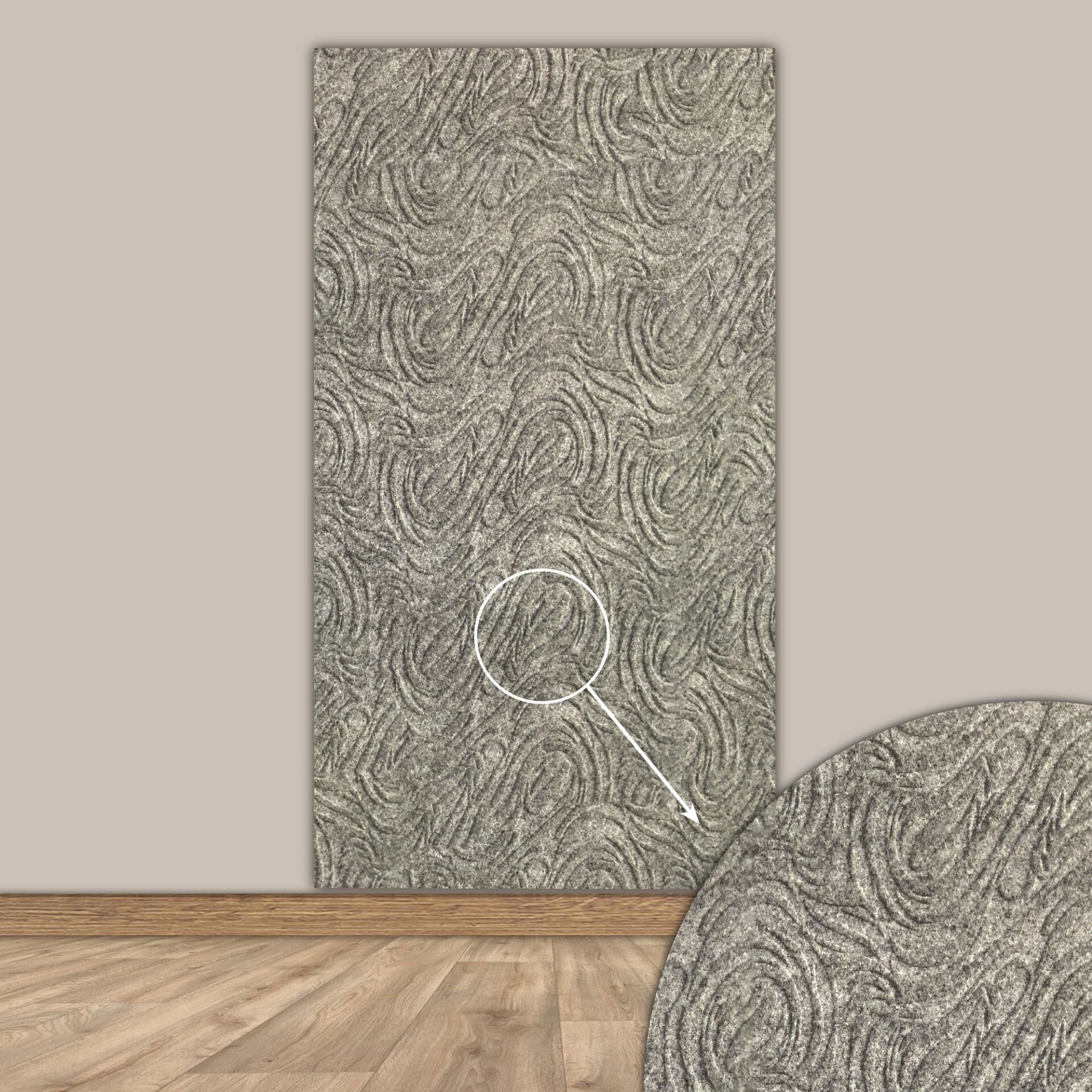 Tink 3D Kendinden Yapışkanlı Akustik Keçe Panel Dalgalı Desenli 52x97 cm Açık Gri - 10 Adet (5 m²)