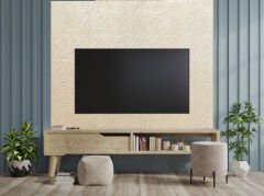 Tink 3D Kendinden Yapışkanlı Akustik Keçe Panel Dalgalı Desenli 52x97 cm Ekru - 10 Adet (5 m²)