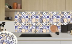 Tink Self Adhesive Mixed Blue Tile Patterned 30x30 cm PVC Floor Wall Covering 1 m2 (11 Pieces)