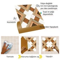 Tink Kendinden Yapışkanlı Ahşap Görünümlü Pvc 006 30x30 cm