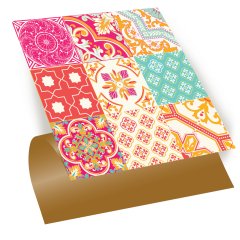 Tink Self Adhesive Mixed Pink Patterned 30x30 cm PVC Floor Wall Covering