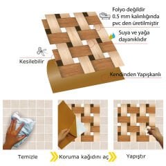 Tink Kendinden Yapışkanlı Ahşap Görünümlü Pvc 007 30x30 cm