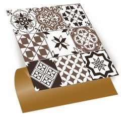 Tink Kendinden Yapışkanlı Karma Kahveli Siyah Desenli 30x30 cm Pvc Yer Duvar Döşemesi