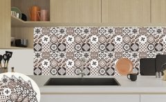 Tink Kendinden Yapışkanlı Karma Kahveli Siyah Desenli 30x30 cm Pvc Yer Duvar Döşemesi