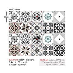 Tink Kendinden Yapışkanlı Modern Solo Desenli Pvc Karo Kaplama