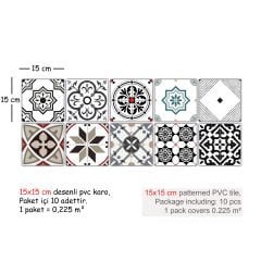 Tink Kendinden Yapışkanlı Modern Solo Desenli Pvc Karo Kaplama