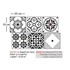 Tink Kendinden Yapışkanlı Modern Solo Desenli Pvc Karo Kaplama