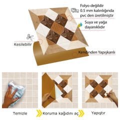 Tink Kendinden Yapışkanlı Ahşap Görünümlü Pvc 009 30x30 cm