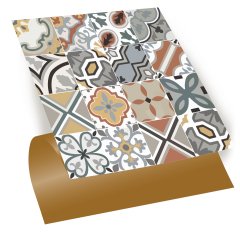 Tink Kendinden Yapışkanlı Renkli Geometrik Desenli 30x30 cm Pvc Yer Duvar Döşemesi