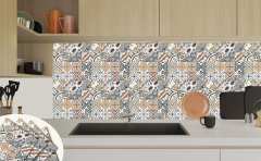 Tink Kendinden Yapışkanlı Renkli Geometrik Desenli 30x30 cm Pvc Yer Duvar Döşemesi