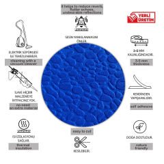 Tink 3D Kendinden Yapışkanlı Akustik Keçe Panel Leopar Desenli 52x97 cm 2 Adet (1 m²) - Mavi