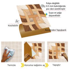 Tink Kendinden Yapışkanlı Ahşap Görünümlü Pvc 010 30x30 cm