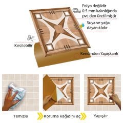 Tink Kendinden Yapışkanlı Ahşap Görünümlü Pvc 011 30x30 cm