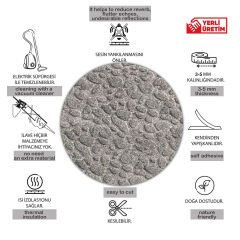 Tink 3D Kendinden Yapışkanlı Akustik Keçe Panel Leopar Desenli 52x97 cm 2 Adet (1 m²) - Açık Gri