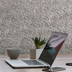 Tink 3D Kendinden Yapışkanlı Akustik Keçe Panel Leopar Desenli 52x97 cm 10 Adet (5 m²) - Açık Gri