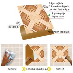 Tink Kendinden Yapışkanlı Ahşap Görünümlü Pvc 012 30x30 cm
