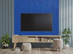 Tink 3D Kendinden Yapışkanlı Akustik Keçe Panel Duvar Kağıdı Desenli 52x97 cm 10 Adet (5 m²) - Mavi
