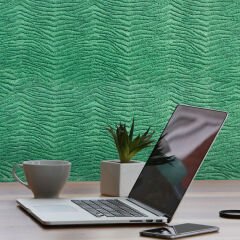 Tink 3D Kendinden Yapışkanlı Akustik Keçe Panel Duvar Kağıdı Desenli 52x97 cm 2 Adet (1 m²) - Yeşil