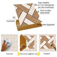 Tink Kendinden Yapışkanlı Ahşap Görünümlü Pvc 013 30x30 cm