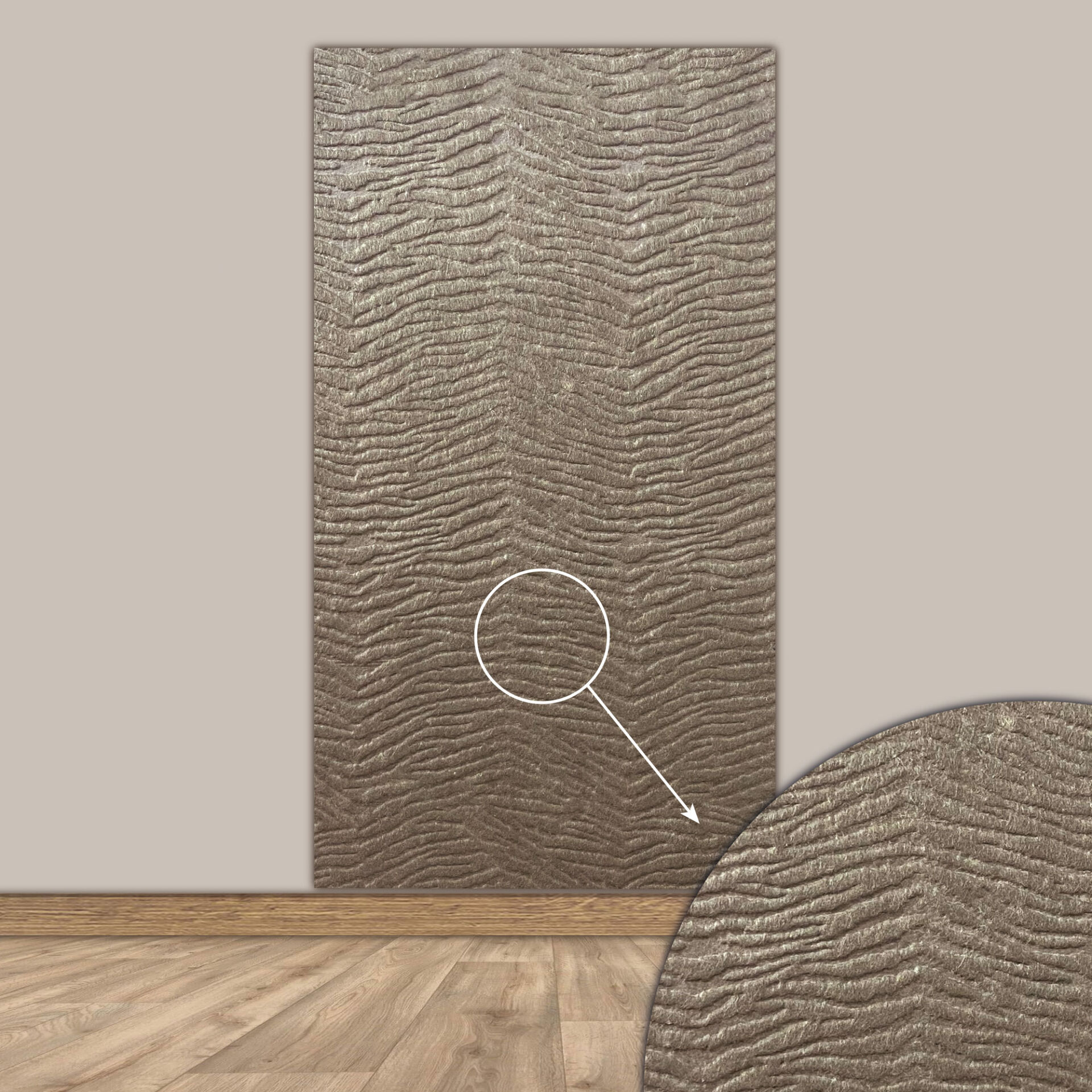 Tink 3D Kendinden Yapışkanlı Akustik Keçe Panel Duvar Kağıdı Desenli 52x97 cm 2 Adet (1 m²) - Devetüyü