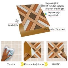 Tink Self Adhesive Wood Patterned PVC Tile Covering 014 30x30 cm