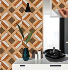 Tink Self Adhesive Wood Patterned PVC Tile Covering 014 30x30 cm