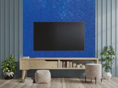 Tink 3D Kendinden Yapışkanlı Akustik Keçe Panel Modern Desenli 52x97 cm 2 Adet (1 m²) - Mavi