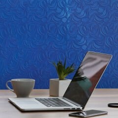 Tink 3D Kendinden Yapışkanlı Akustik Keçe Panel Modern Desenli 52x97 cm 2 Adet (1 m²) - Mavi