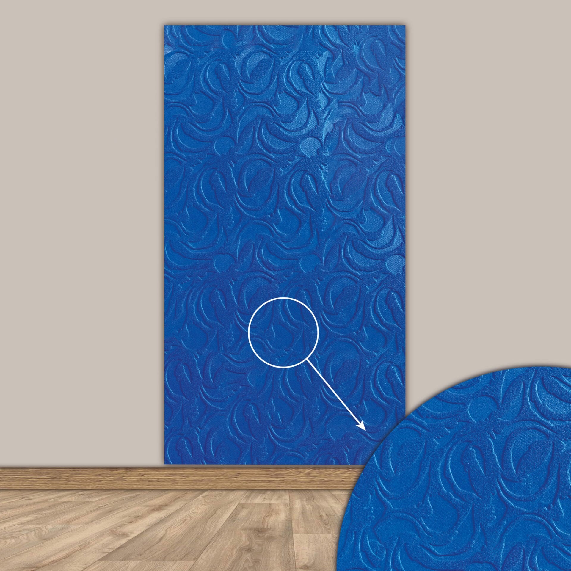 Tink 3D Kendinden Yapışkanlı Akustik Keçe Panel Modern Desenli 52x97 cm 10 Adet (5 m²) - Mavi
