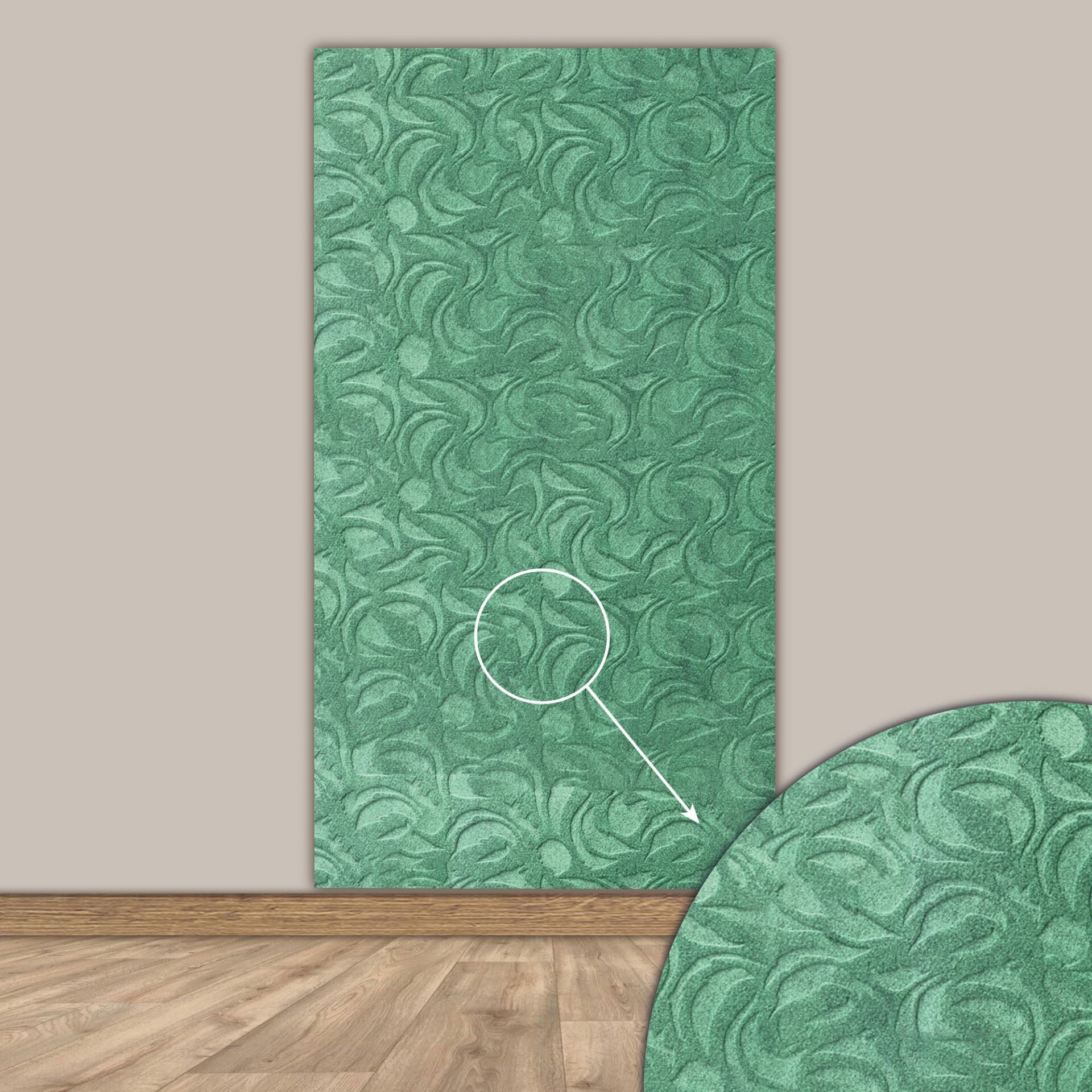Tink 3D Kendinden Yapışkanlı Akustik Keçe Panel Modern Desenli 52x97 cm 10 Adet (5 m²) - Yeşil