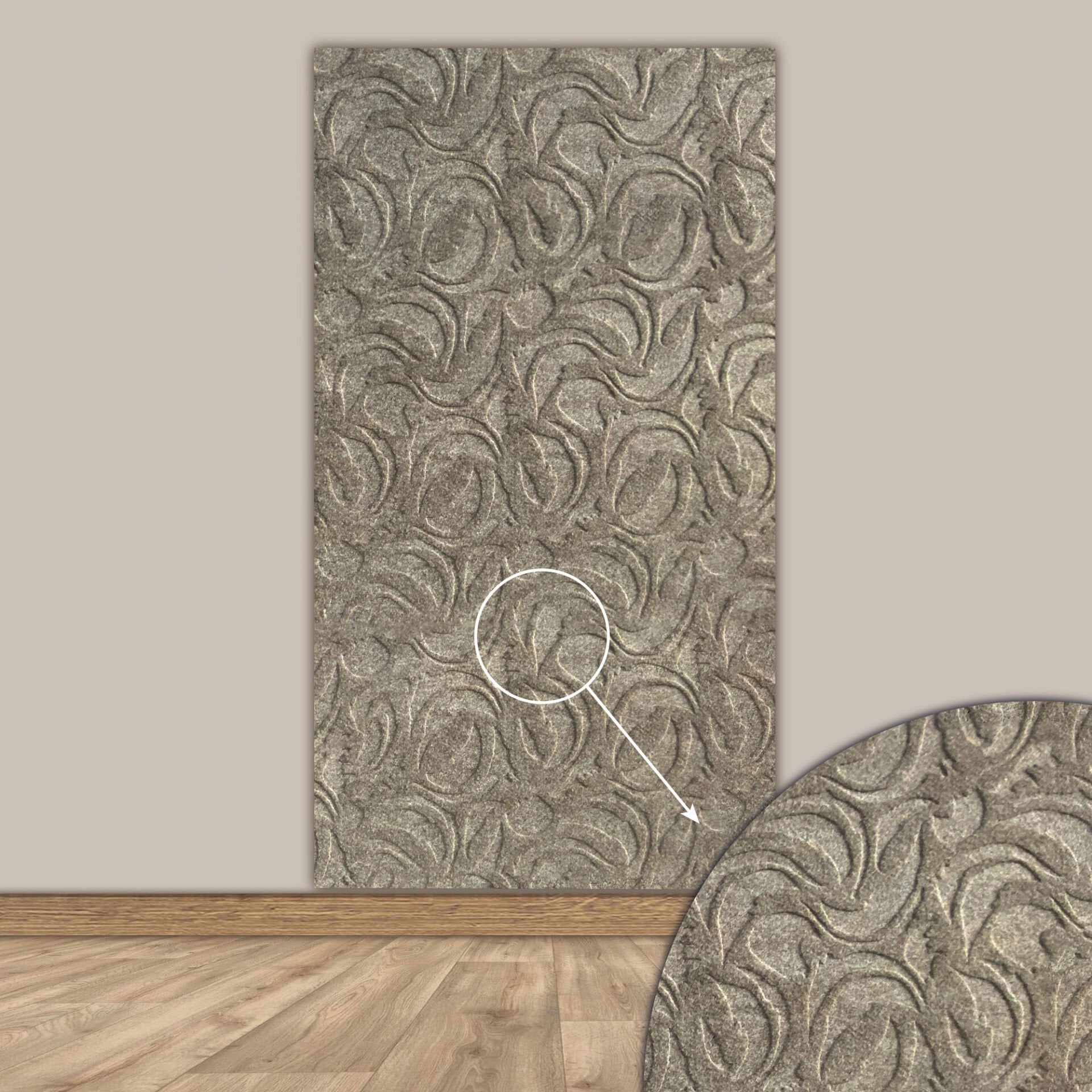 Tink 3D Kendinden Yapışkanlı Akustik Keçe Panel Modern Desenli 52x97 cm 10 Adet (5 m²) - Devetüyü