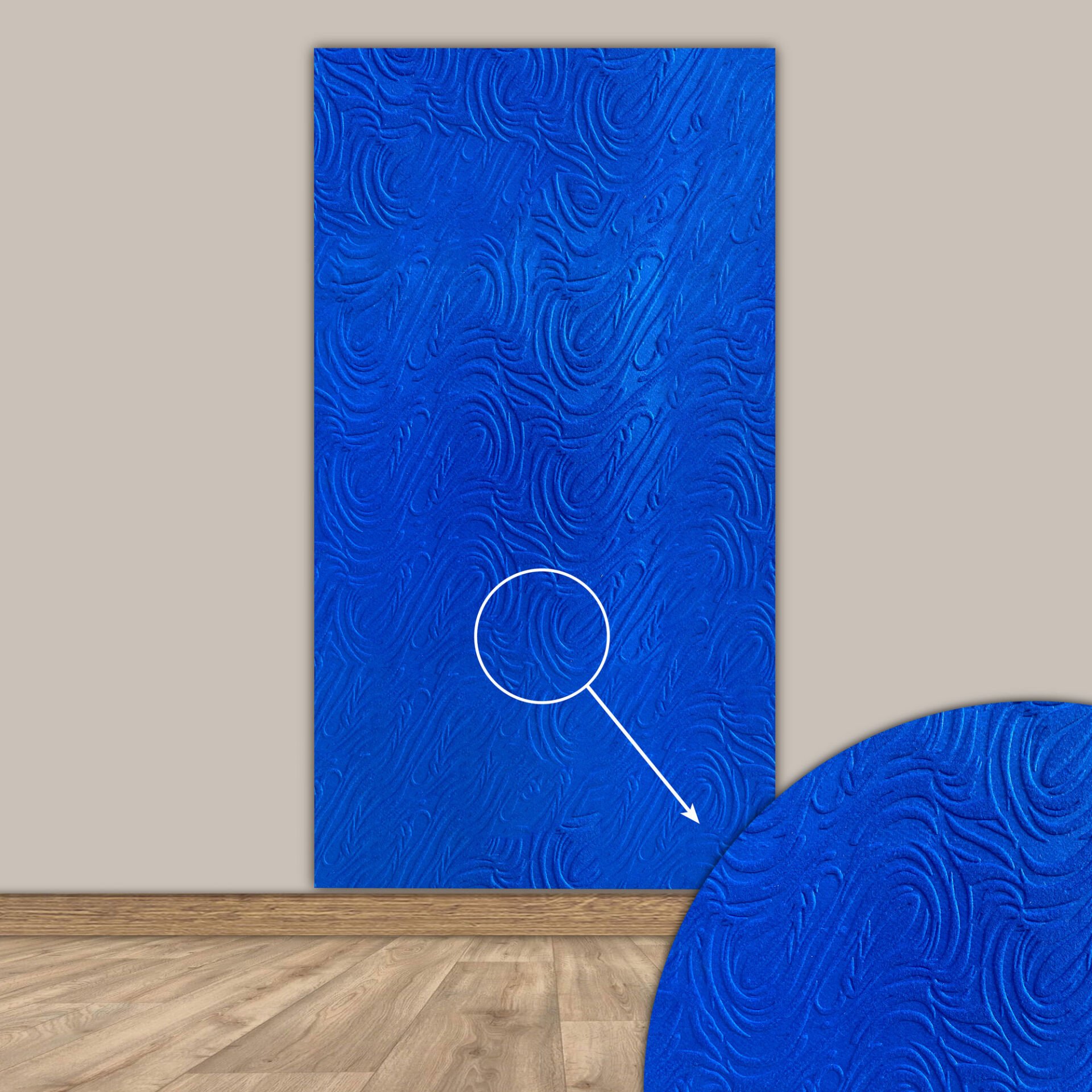 Tink 3D Kendinden Yapışkanlı Akustik Keçe Panel Dalgalı Desenli 52x97 cm 10 Adet (5 m²) - Mavi
