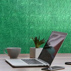 Tink 3D Kendinden Yapışkanlı Akustik Keçe Panel Dalgalı Desenli 52x97 cm 2 Adet (1 m²) - Yeşil