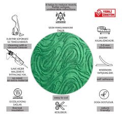 Tink 3D Kendinden Yapışkanlı Akustik Keçe Panel Dalgalı Desenli 52x97 cm 2 Adet (1 m²) - Yeşil